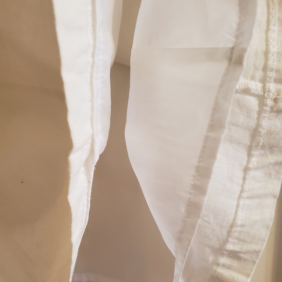 Suzy Shier Skirt A-Line Linen White Silk Ribbon Belt Back Zip Boho Woman 27 EUC - Picture 7 of 11